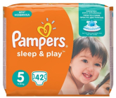 Pampers Sleep & Play 5 Junior 11 - 18 kg plenkové kalhotky 42 kusů
