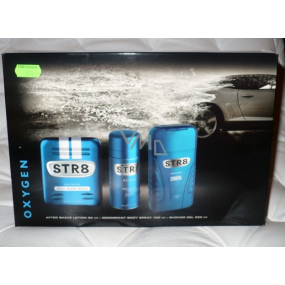 Str8 Oxygen voda po holení 50 ml + deodorant sprej 150 ml + sprchový gel 250 ml, kosmetická sada