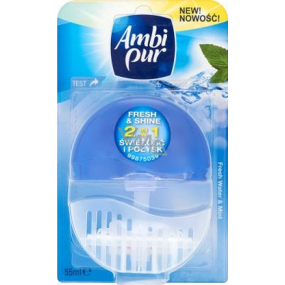 Ambi Pur Fresh & Shine 2v1 Fresh Water & Mint toaletní blok 55 ml