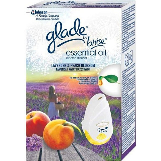 Glade Essential Oil Levandule a květ broskve elektrický osvěžovač vzduchu 20 ml