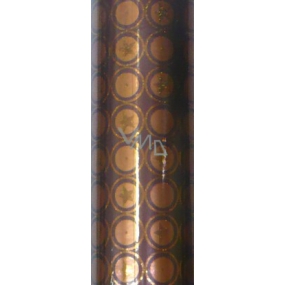 Zöwie Dárkový balicí papír 70 x 150 cm Hnědo-měděný s hvězdičkami a třpytkami