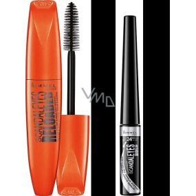 Rimmel London Scandaleyes Reloaded řasenka 001 Black 12 ml + Scandaleyes Bold voděodolné oční linky 001 Black 2,5 ml, duopack