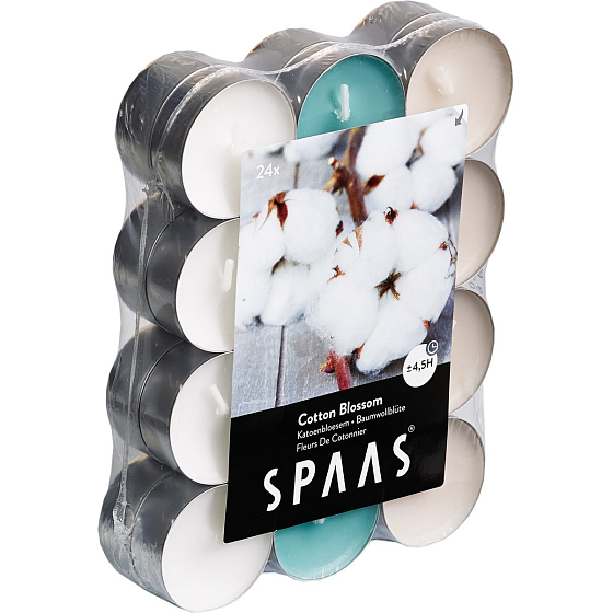 Spaas Cotton Blossom - Bavlna vonné čajové svíčky 24 kusů