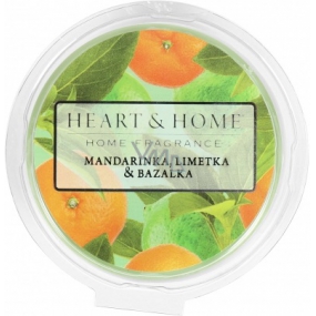 Heart & Home Mandarinka, limetka a bazalka Sojový přírodní vonný vosk 27 g