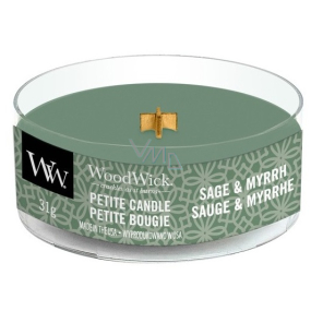 WoodWick Sage & Myrht - Šalvěj a myrha vonná svíčka s dřevěným knotem petite 31 g