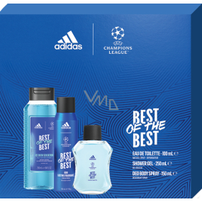 Adidas UEFA Champions League Best of The Best toaletní voda 100 ml + sprchový gel 250 ml + deodorant sprej 150 ml, dárková sada pro muže