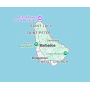 Charm Sterlingové stříbro 925 Barbados vlajka - houpající se mapa, přívěsek na náramek cestování
