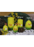 Lima Jarní motiv svíčka žlutá vajíčko malé 40 x 60 mm 1 kus