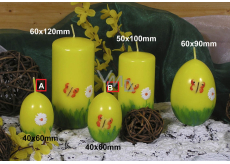 Lima Jarní motiv svíčka žlutá vajíčko malé 40 x 60 mm 1 kus