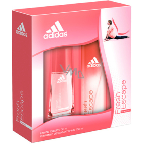 Adidas Fresh Escape toaletní voda 30 ml + deodorant sprej 150 ml, pro ženy dárková sada