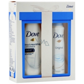 Dove Nourishing Deeply vyživující sprchový gel 250 ml + Original antiperspirant deodorant sprej pro ženy 150 ml, kosmetická sada