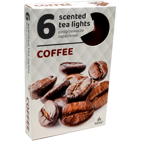Tea Lights Kávy vonné čajové svíčky 6 kusů