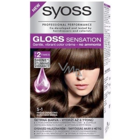 Syoss Gloss Sensation Šetrná barva na vlasy bez amoniaku 5-1 Hnědé capuccino 115 ml