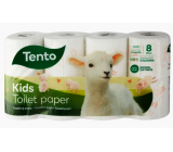 Tento Kids toaletní papír bílý s potiskem zvířátek 3 vrstvý 150 útržků 8 kusů
