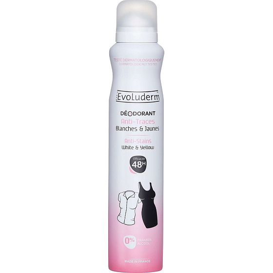 Evoluderm Anti Stains deodorant sprej pro ženy 200 ml