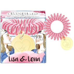 Invisibobble Original Lisa & Lena originální vlasová gumička čirá s tmavě růžovým proužkem 1 kus