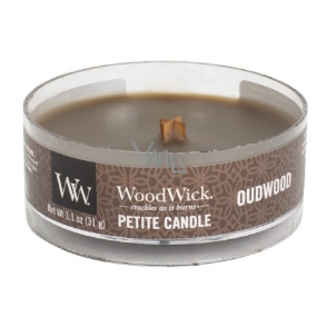WoodWick Oudwood - Pryskyřice vonná svíčka s dřevěným knotem petite 31 g
