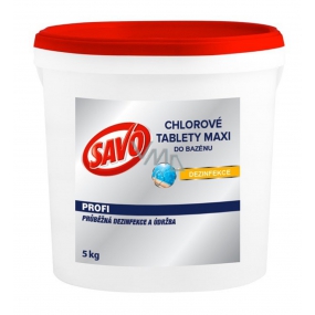 Savo Maxi Chlorové tablety do bazénu, pro celosezonní dezinfekci a údržbu bazénové vody 5 kg