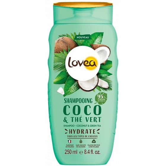 Lovea Kokos a zelený čaj šampon pro všechny typy vlasů 250 ml