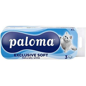 Paloma Exclusive Soft White 3vrstvý toaletní papír, 10 rolí, 12,98 m role