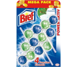 Bref Power Aktiv 4 Formula Borovice Freshness WC blok pro hygienickou čistotu a svěžest Vaší toalety, zbarvuje vodu, Mega pack 3 x 50 g