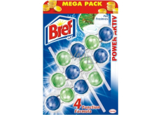 Bref Power Aktiv 4 Formula Borovice Freshness WC blok pro hygienickou čistotu a svěžest Vaší toalety, zbarvuje vodu, Mega pack 3 x 50 g