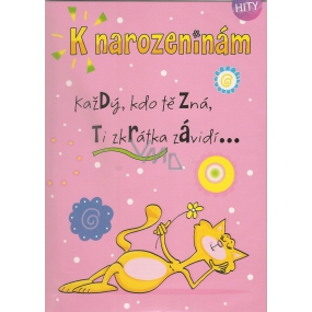 Albi Hrací přání do obálky K narozeninám Kočka Elán 14,8 x 21 cm