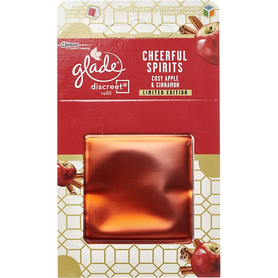 Glade Discreet Cozy Jablko & Skořice osvěžovač vzduchu náhradní náplň 8 g