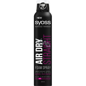 Syoss Air Dry Straight 24 silná fixace uhlazující pěna sprej 200 ml