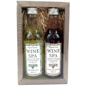 Bohemia Gifts Wine Spa Vinná kosmetika Hroznový olej a extrakt z vinné révy sprchový gel 200 ml + šampon na vlasy 200 ml kosmetická sada