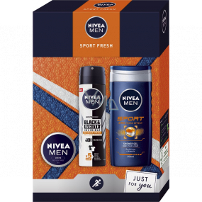 Nivea Men Sport Fresh antiperspirant deodorant sprej 150 ml + sprchový gel 250 ml + krém 30 ml, kosmetická sada pro muže