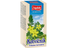 Apotheke Kotvičník zemní čaj pozitivně ovlivňuje funkci pohlavních orgánů, přispívá k normální funkci močové soustavy 20 x 1,5 g