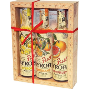 Kitl Syrob Bio Grapefruit s dužinou sirup 500 ml + Citron s dužinou sirup 500 ml + Pomeranč s dužinou sirup 500 ml, dárkové balení