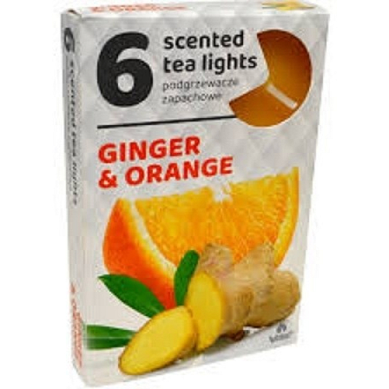 Tea Lights Ginger & Orange vonné čajové svíčky 6 kusů