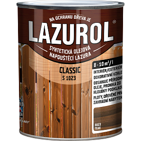 Lazurol Classic S1023 tenkovrstvá lazura na dřevo s obsahem olejů, 0023 teak, 750 ml Lazurol Classic S1023 tenkovrstvá lazura na dřevo s obsahem olejů, 0023 teak, 750 ml