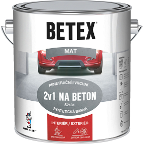 Betex S2131 2v1 základní i vrchní barva na beton 0840 červenohnědá, 2 kg Betex S2131 2v1 základní i vrchní barva na beton 0840 červenohnědá, 2 kg