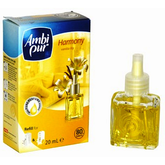 Ambi Pur Harmony Vanilla Lily elektrický osvěžovač vzduchu náhradní náplň 20 ml