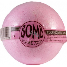 Bomb Cosmetics Růžový - Lucky Dip Pink Šumivý balistik do koupele s překvapením pro děti 160 g