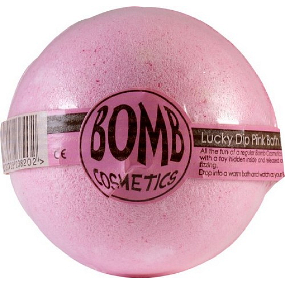 Bomb Cosmetics Růžový - Lucky Dip Pink Šumivý balistik do koupele s překvapením pro děti 160 g