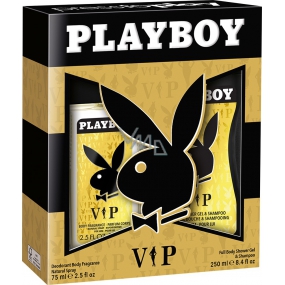 Playboy Vip for Him parfémovaný deodorant sklo 75 ml + sprchový gel 250 ml, kosmetická sada
