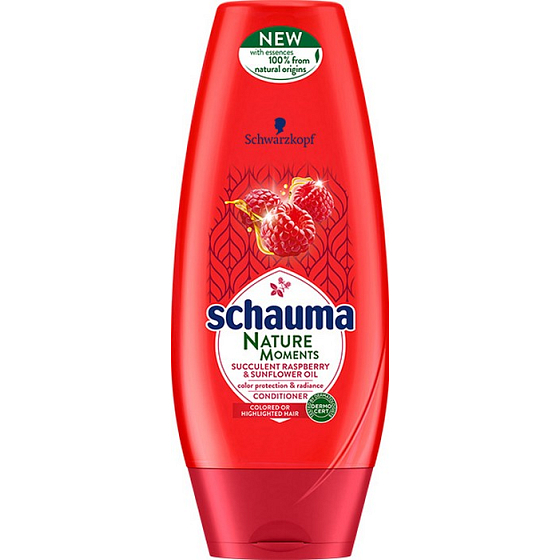 Schauma Nature Moments Štavnatá malina a slunečnicový olej pro ochranu barvy a lesk balzám na vlasy 200 ml