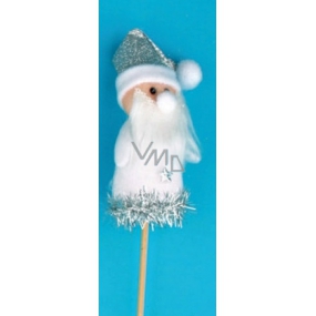 Santa figurka bílá zápich 8 cm + špejle