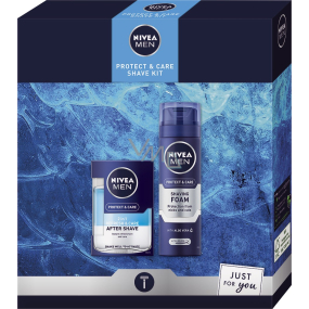 Nivea Men Protect & Care Shave Kit 2v1 voda po holení 100 ml + pěna na holení 200 ml, kosmetická sada pro muže