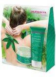 Dermacol Cannabis zklidňující sprchový krém s konopným olejem 200 ml + tělový peeling s konopným olejem 200 g, kosmetická sada pro ženy