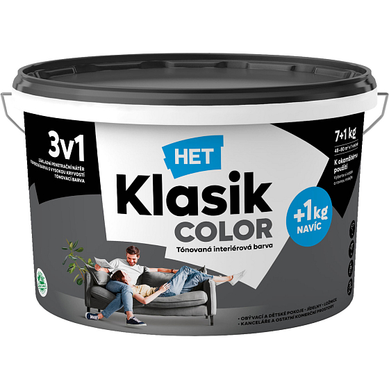 Het Klasik Color malířská barva, 0187 šedý antracitový, 7+1 kg