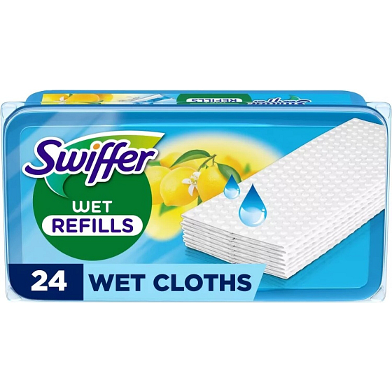 Swiffer Sweeper Citrus náhradní vlhčené ubrousky na podlahu, 24 ks