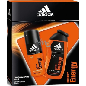 Adidas Deep Energy deodorant sprej 150 ml + sprchový gel 250 ml, kosmetická sada