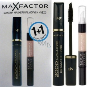Max Factor 2000 Calorie Dramatic Volume řasenka 01 Black 9 ml + Mastertouch Concealer korektor, kosmetická sada