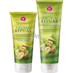 Dermacol Aroma Ritual Sicilská pistácie Revitalizační tělové mléko 200 ml + sprchový gel 250ml, kosmetická sada