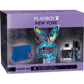 Playboy New York toaletní voda 100 ml + deodorant sprej 150 ml + Toaletní taška, dárková sada